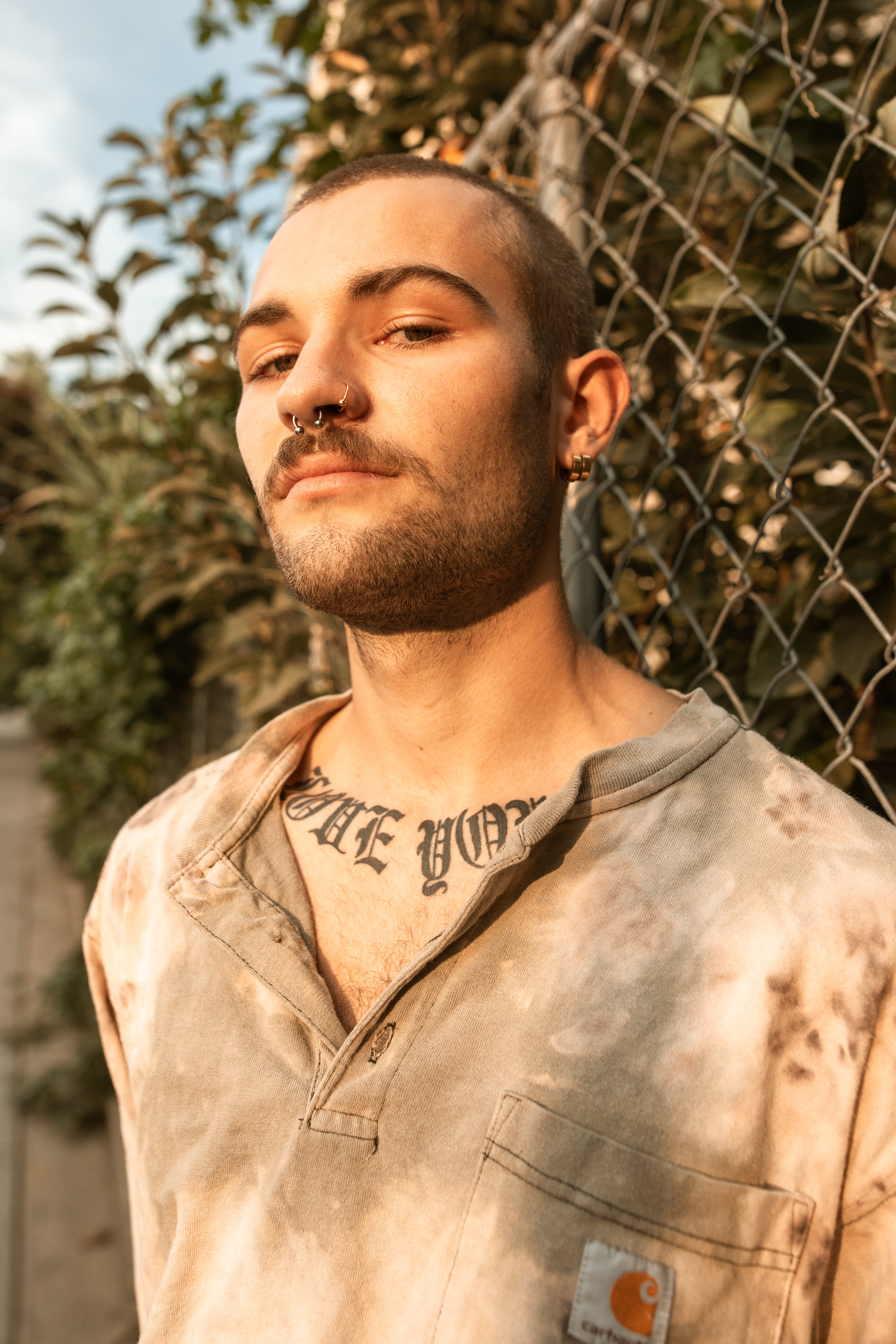 Male model wearing tie dye